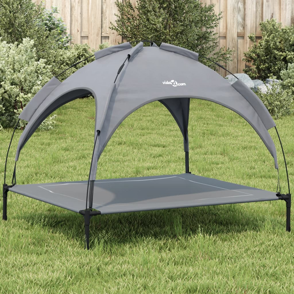 Elevated Dog Bed with Canopy - Durable Anthracite Oxford Fabric & Sturdy Steel Frame, Perfect for Indoor and Outdoor Use - Premium  from Home Treasures - Just £47.99! Shop now at Home Treasures