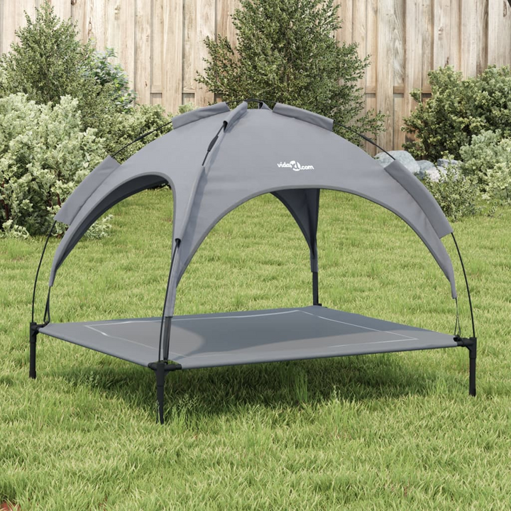 Elevated Dog Bed with Canopy - Durable Anthracite Oxford Fabric & Sturdy Steel Frame, Perfect for Indoor and Outdoor Use - Premium  from Home Treasures - Just £47.99! Shop now at Home Treasures