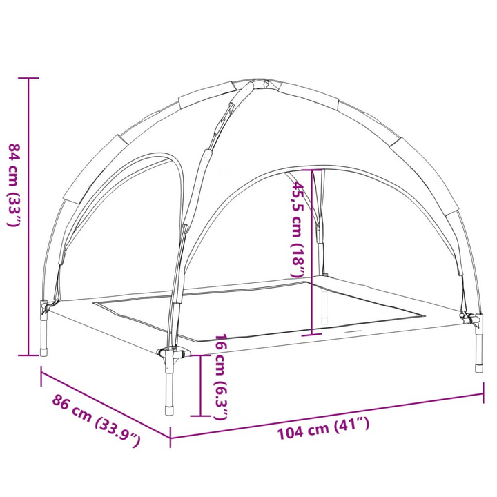 Elevated Dog Bed with Canopy - Durable Anthracite Oxford Fabric & Sturdy Steel Frame, Perfect for Indoor and Outdoor Use - Premium  from Home Treasures - Just £47.99! Shop now at Home Treasures