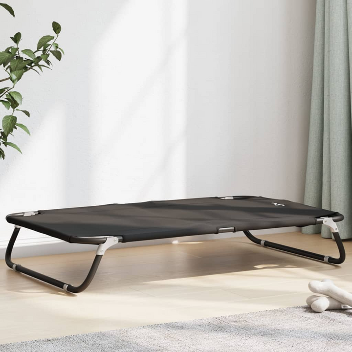 Foldable Dog Bed – Durable Anthracite Oxford Fabric & Steel Frame – Portable Elevated Pet Cot for Indoor & Outdoor Use - Premium  from Home Treasures - Just £66.99! Shop now at Home Treasures