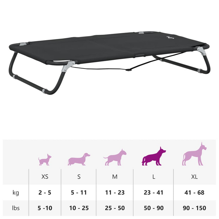 Foldable Dog Bed – Durable Anthracite Oxford Fabric & Steel Frame – Portable Elevated Pet Cot for Indoor & Outdoor Use - Premium  from Home Treasures - Just £66.99! Shop now at Home Treasures