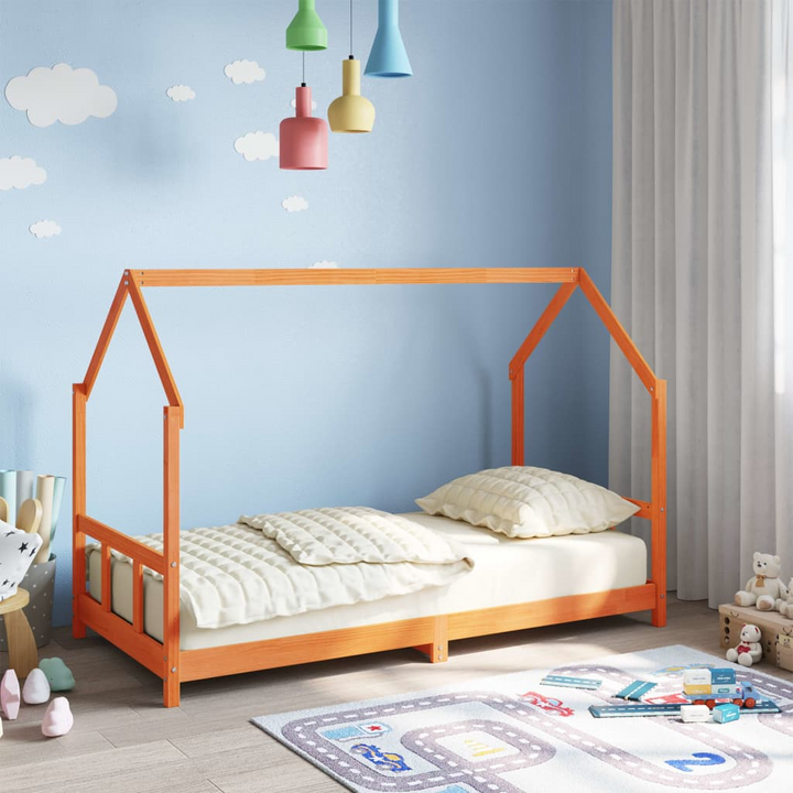 Children's Bed Frame - Solid Pine Wood, Wax Brown, 90x190 cm - Durable & Stylish Children's Bed - Premium  from Home Treasures - Just £152.99! Shop now at Home Treasures