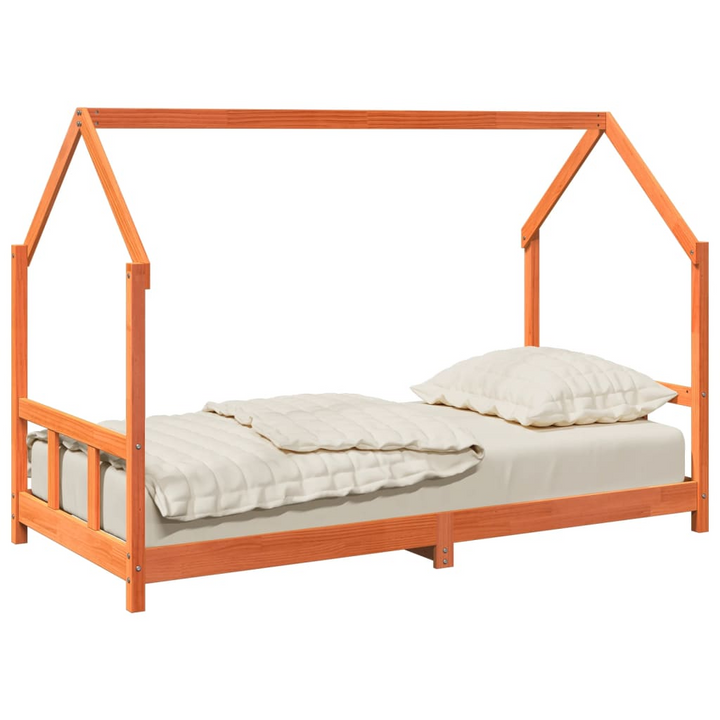 Children's Bed Frame - Solid Pine Wood, Wax Brown, 90x190 cm - Durable & Stylish Children's Bed - Premium  from Home Treasures - Just £152.99! Shop now at Home Treasures