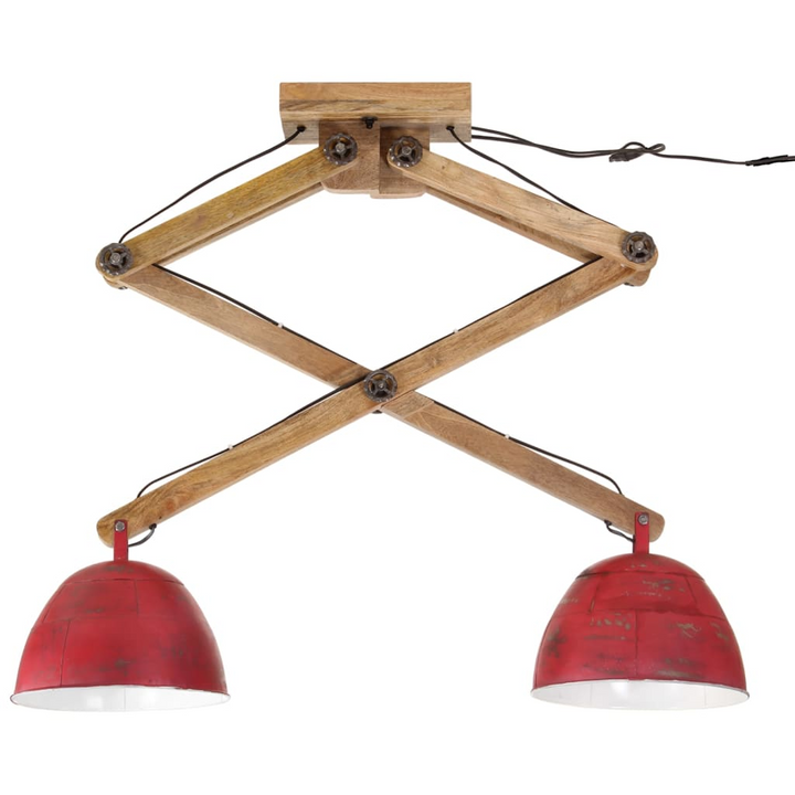 Distressed Red Ceiling Lamp - 25W, Dual Lampshade, Industrial Design - 29x18x85 cm, E27 Socket - Premium  from Home Treasures - Just £119.99! Shop now at Home Treasures