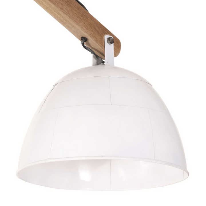 White Industrial Ceiling Lamp 25W - Sturdy Iron & Mango Wood, 2 Lampshades - 29x18x85 cm, E27 Socket - Premium  from Home Treasures - Just £121.99! Shop now at Home Treasures