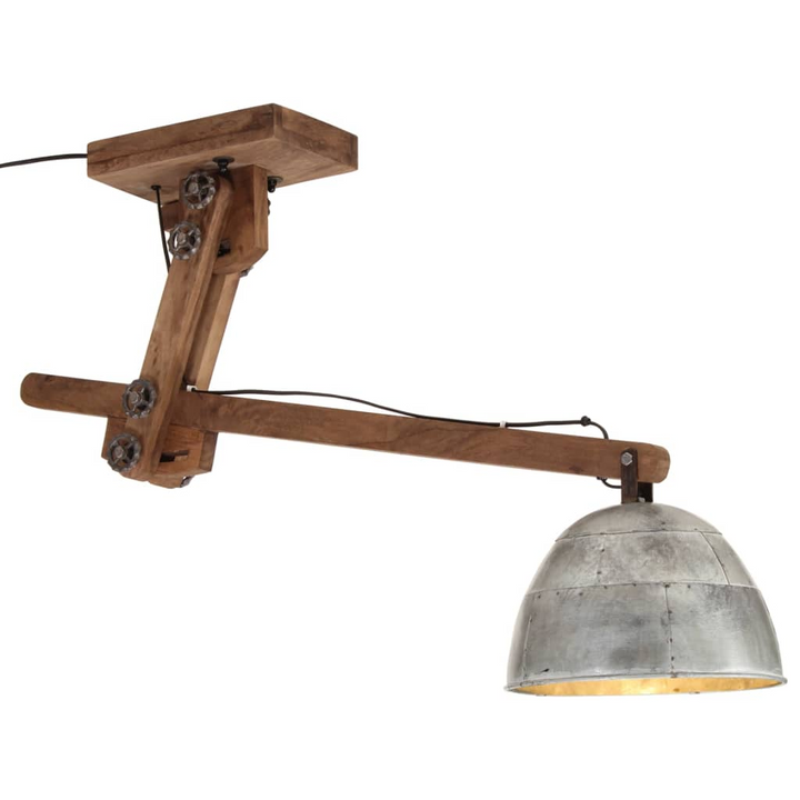 Vintage Silver Ceiling Lamp 25W - Industrial Style with E27 Socket - Adjustable Height 65-108cm - Premium  from Home Treasures - Just £133.99! Shop now at Home Treasures