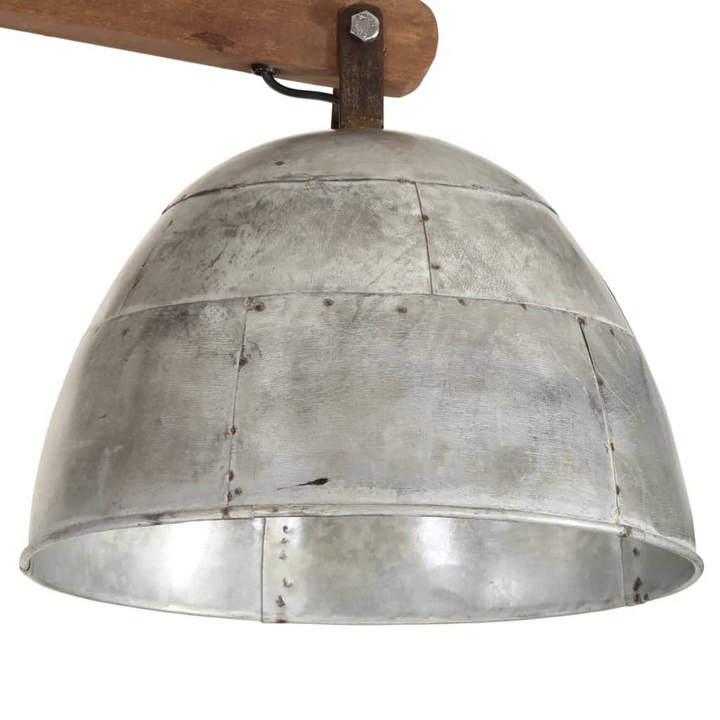 Vintage Silver Ceiling Lamp 25W - Industrial Style with E27 Socket - Adjustable Height 65-108cm - Premium  from Home Treasures - Just £133.99! Shop now at Home Treasures