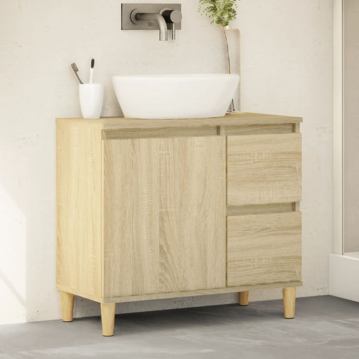 Elegant Sonoma Oak Bathroom Cabinet - 65x33x60 cm | Engineered Wood with Ample Storage - Premium  from Home Treasures - Just £56.99! Shop now at Home Treasures