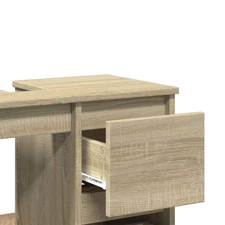 Elegant Sonoma Oak Bathroom Cabinet - 65x33x60 cm | Engineered Wood with Ample Storage - Premium  from Home Treasures - Just £56.99! Shop now at Home Treasures