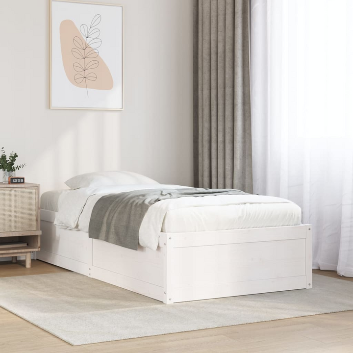 Modern Solid Pine Wood Bed Frame in White - 100x200 cm | Stylish & Durable Bedroom Furniture - Premium  from Home Treasures - Just £157.99! Shop now at Home Treasures