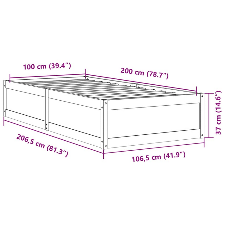 Modern Solid Pine Wood Bed Frame in White - 100x200 cm | Stylish & Durable Bedroom Furniture - Premium  from Home Treasures - Just £157.99! Shop now at Home Treasures