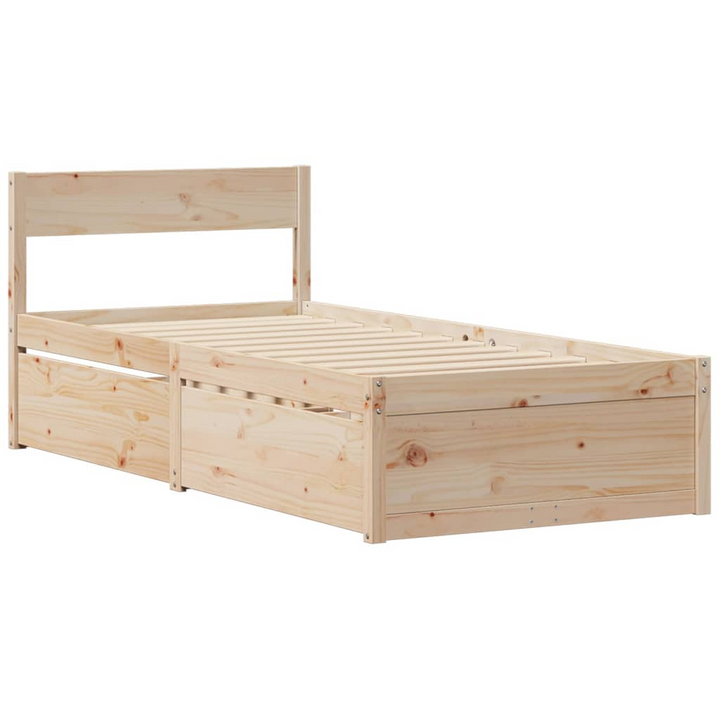 Solid Wood Pine Bed Frame with Drawers, Small Single 75x190 cm - Modern & Durable - Premium  from Home Treasures - Just £140.99! Shop now at Home Treasures