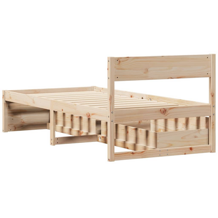 Solid Wood Pine Bed Frame with Drawers, Small Single 75x190 cm - Modern & Durable - Premium  from Home Treasures - Just £140.99! Shop now at Home Treasures