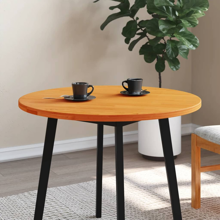 Round Solid Wood Pine Table Top Ø80x2.5 cm - Wax Brown Finish | Durable, Versatile, Easy to Maintain - Premium  from Home Treasures - Just £69.99! Shop now at Home Treasures