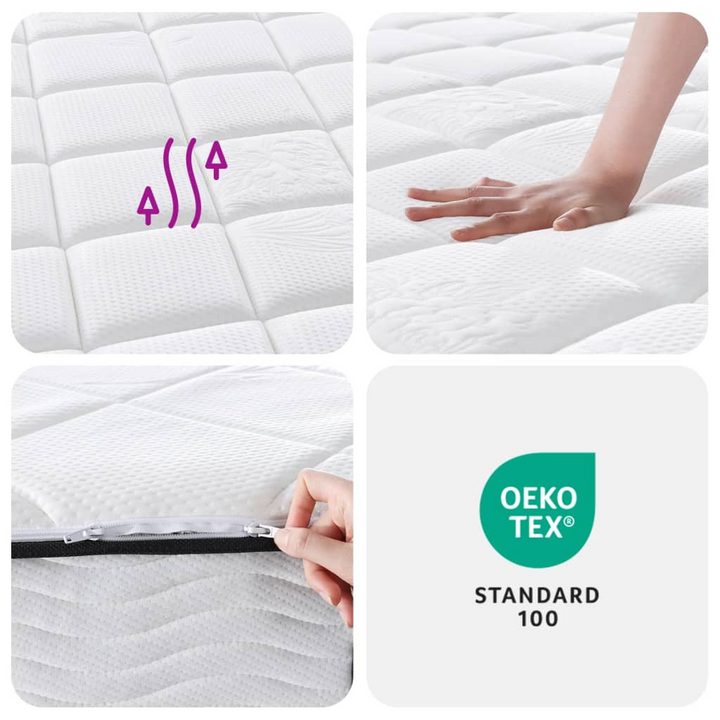 Pocket Spring Mattress Medium Plus 100x200 cm - 7-Zone Support, Breathable Fabric, Washable Cover - Premium  from Home Treasures - Just £240.99! Shop now at Home Treasures