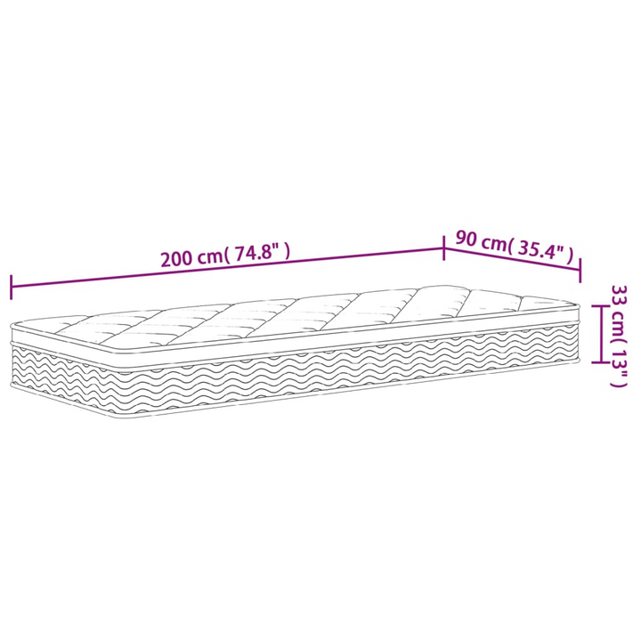 Pocket Spring Mattress Medium Plus 90x200 cm - Ultimate Comfort & Support - Premium  from Home Treasures - Just £211.99! Shop now at Home Treasures