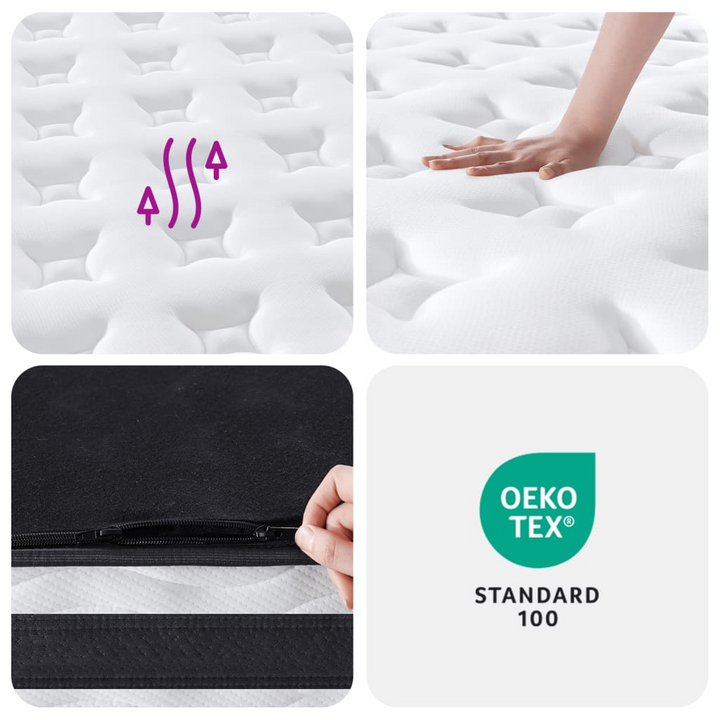 Pocket Spring Mattress - Medium Firm 100x200 cm | Breathable & Skin-Friendly | 7 Zone Pressure Relief | Easy Maintenance - Premium  from Home Treasures - Just £169.99! Shop now at Home Treasures