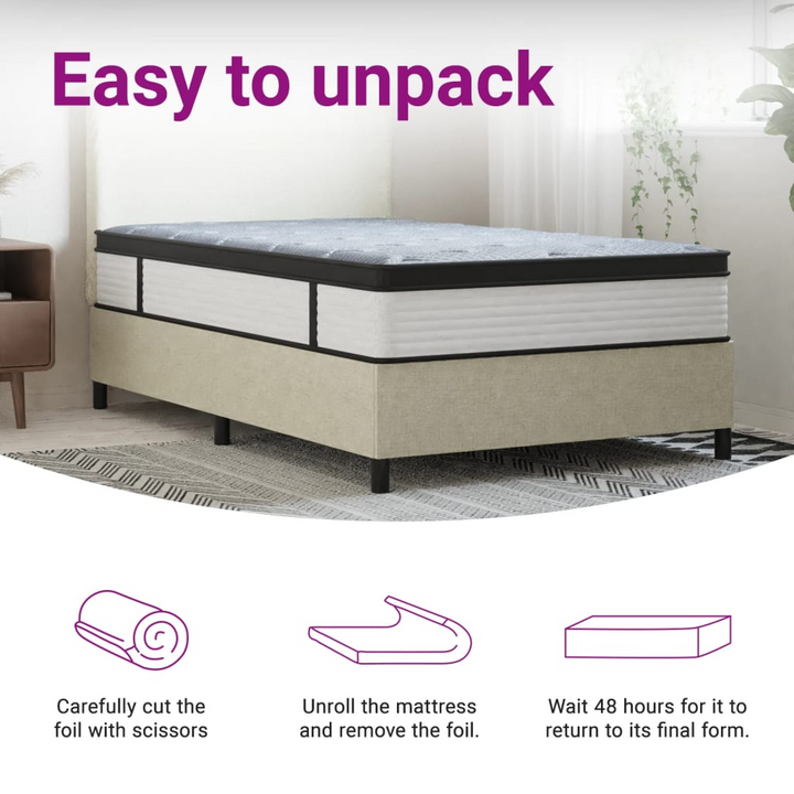 Pocket Spring Mattress 100x200 cm - Medium Plus Firmness, Multi-Layer Comfort, Breathable Fabric - Premium  from Home Treasures - Just £221.99! Shop now at Home Treasures