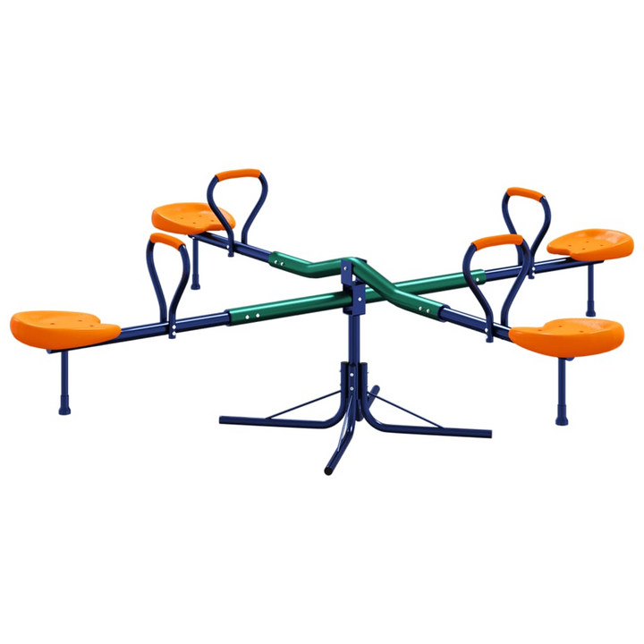 4-Seater Seesaw with 360-Degree Rotation - Durable Steel Frame, Adjustable Length, Ergonomic Seats for Kids, Ages 3+ - Premium  from Home Treasures - Just £107.99! Shop now at Home Treasures