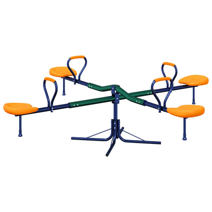 4-Seater Seesaw with 360-Degree Rotation - Durable Steel Frame, Adjustable Length, Ergonomic Seats for Kids, Ages 3+ - Premium  from Home Treasures - Just £107.99! Shop now at Home Treasures