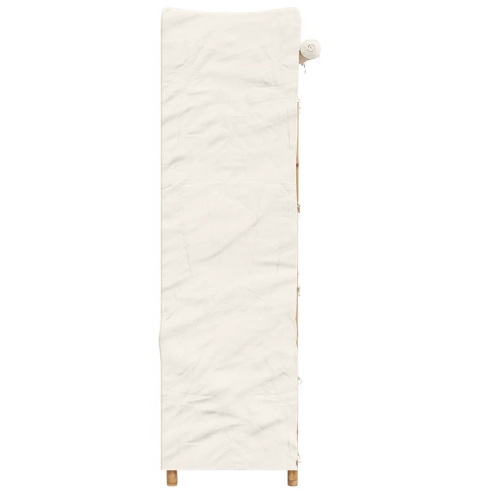 White Fabric and Bamboo Wardrobe - Stylish & Practical Storage Solution, 110x45x170 cm - Premium  from Home Treasures - Just £182.99! Shop now at Home Treasures