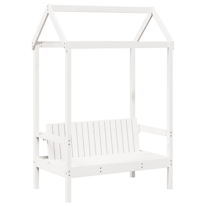 White Bed and Bench Set with Roof - Modern Pine Wood Furniture, 90x200 cm | Ideal for Kids & Adults - Premium  from Home Treasures - Just £408.99! Shop now at Home Treasures