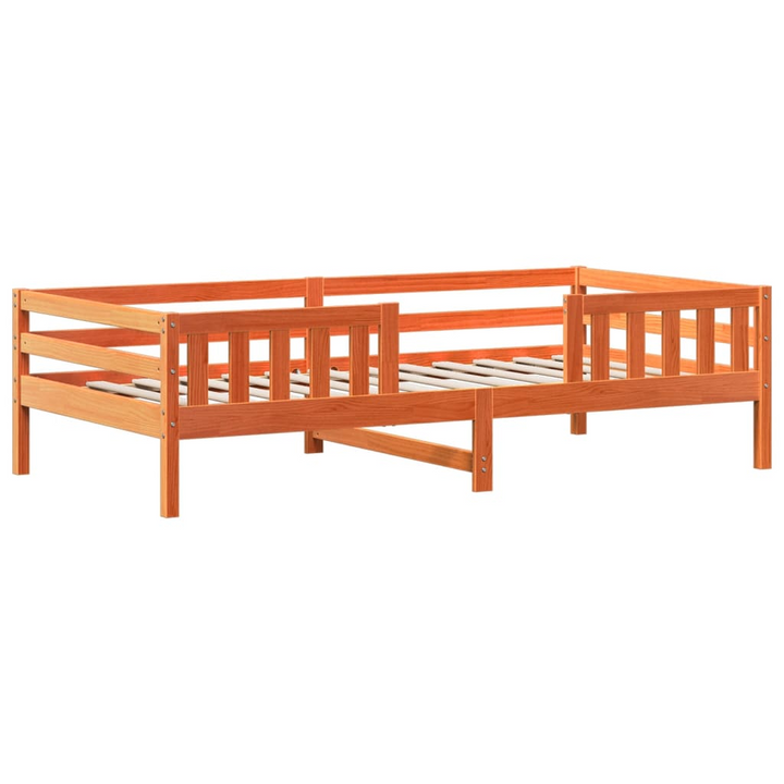 Bed and Bench Set with Roof in Wax Brown - Stylish Pine Wood Furniture for Children, 75x190 cm Single (Mattress Not Included) - Premium  from Home Treasures - Just £336.99! Shop now at Home Treasures