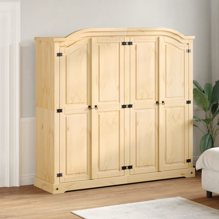 CORONA Wardrobe - Solid Pine Wood, Rustic Design, Ample Storage - 194x52x186 cm - Premium  from Home Treasures - Just £766.99! Shop now at Home Treasures