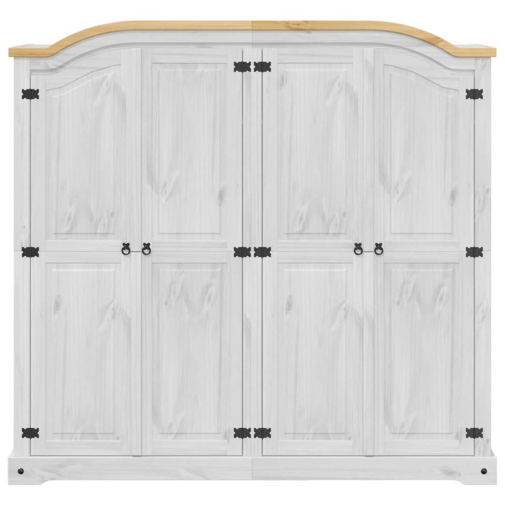 CORONA Wardrobe in White Solid Pine 194x52x186 cm - Timeless Elegance & Robust Storage - Premium  from Home Treasures - Just £796.99! Shop now at Home Treasures