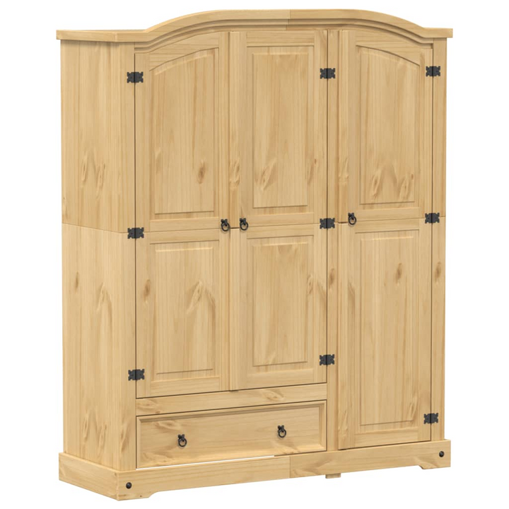 CORONA Wardrobe 151.5x52x186 cm - Solid Pine Wood with Honey Wax Finish | Ample Storage & Metal Handles - Premium  from Home Treasures - Just £581.99! Shop now at Home Treasures