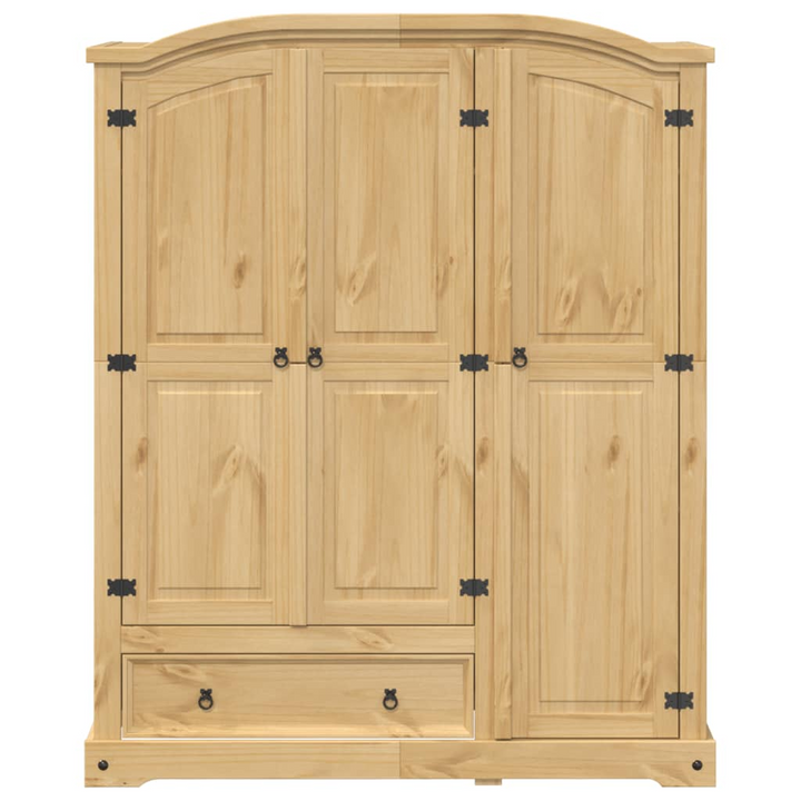 CORONA Wardrobe 151.5x52x186 cm - Solid Pine Wood with Honey Wax Finish | Ample Storage & Metal Handles - Premium  from Home Treasures - Just £581.99! Shop now at Home Treasures