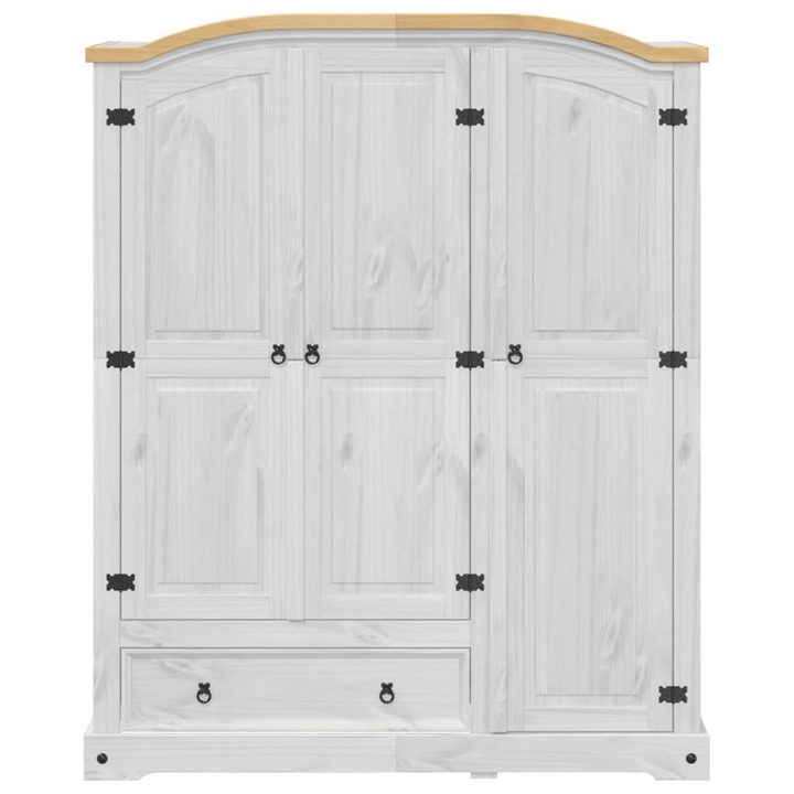 CORONA White Wardrobe - Solid Pine Wood, 151.5x52x186 cm, Ample Storage, Sturdy & Durable - Premium  from Home Treasures - Just £559.99! Shop now at Home Treasures