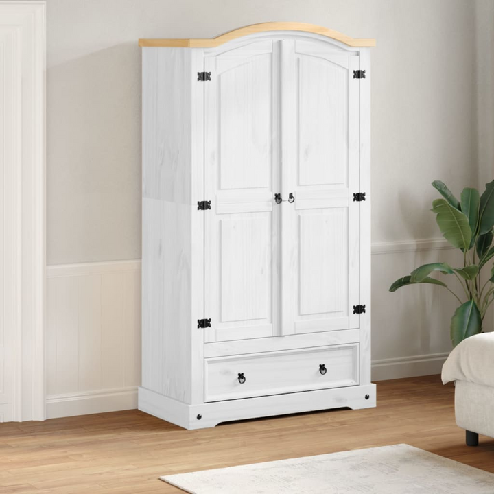 CORONA Wardrobe in White - Solid Pine Wood, 102x52x186 cm | Durable & Spacious Storage Solution - Premium  from Home Treasures - Just £426.99! Shop now at Home Treasures