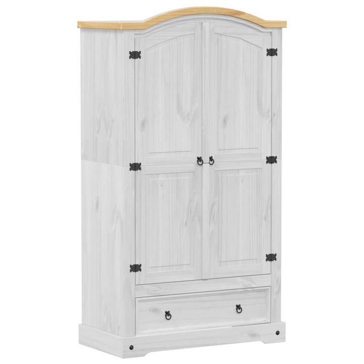 CORONA Wardrobe in White - Solid Pine Wood, 102x52x186 cm | Durable & Spacious Storage Solution - Premium  from Home Treasures - Just £426.99! Shop now at Home Treasures