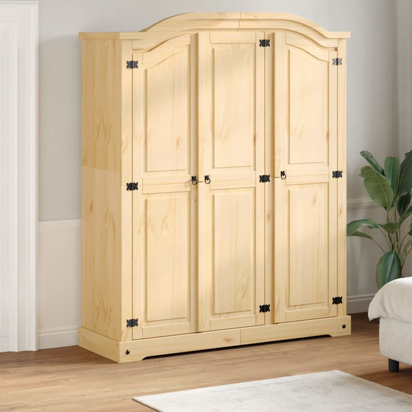 CORONA Wardrobe - Solid Pine Wood, Rustic Style, Ample Storage Space - 151.5x52x186 cm - Premium  from Home Treasures - Just £455.99! Shop now at Home Treasures