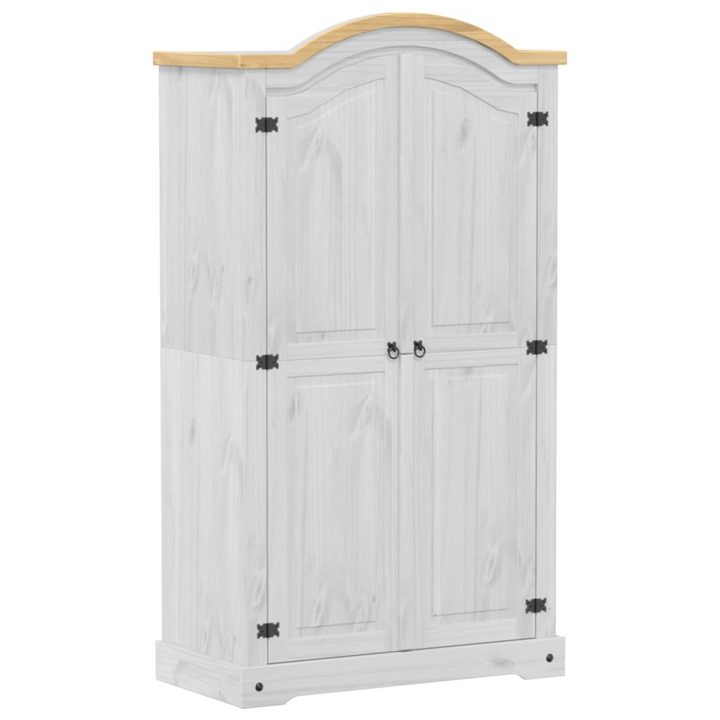 CORONA Wardrobe in White - 102x52x186 cm | Solid Pine Wood Closet with Metal Handle for Stylish & Durable Storage - Premium  from Home Treasures - Just £361.99! Shop now at Home Treasures