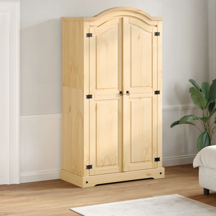 CORONA Wardrobe 102x52x186 cm - Solid Pine Wood, Rustic Design with Ample Storage for Your Bedroom - Premium  from Home Treasures - Just £324.99! Shop now at Home Treasures