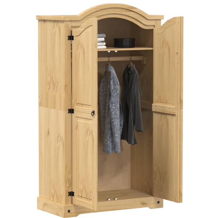 CORONA Wardrobe 102x52x186 cm - Solid Pine Wood, Rustic Design with Ample Storage for Your Bedroom - Premium  from Home Treasures - Just £324.99! Shop now at Home Treasures