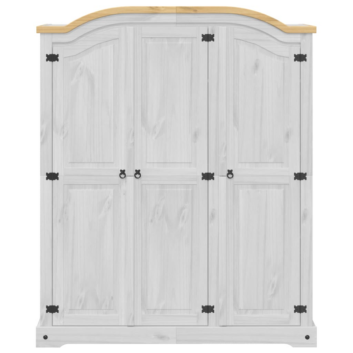 CORONA Wardrobe in White - 151.5x52x186 cm Solid Pine Wood Closet with Ample Storage & Rustic Charm - Premium  from Home Treasures - Just £472.99! Shop now at Home Treasures