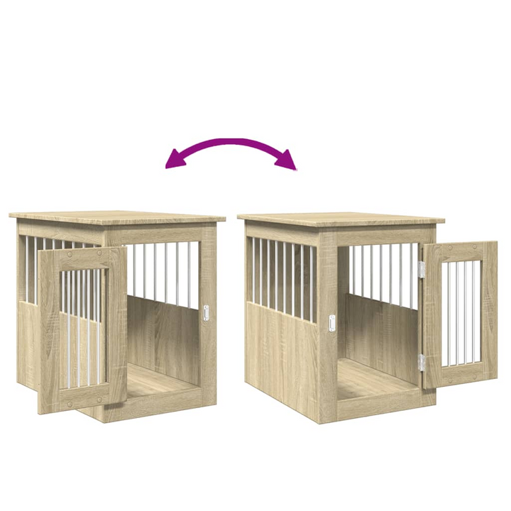 Dog Crate Furniture in Sonoma Oak - Versatile 2-in-1 Pet Kennel and End Table, 45x62x59 cm - Premium  from Home Treasures - Just £65.99! Shop now at Home Treasures