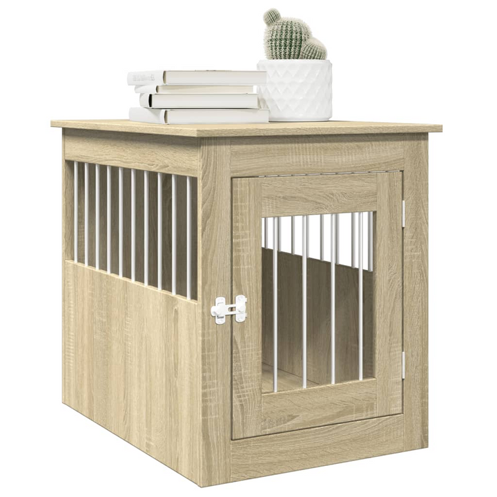 Dog Crate Furniture - Sonoma Oak, 55x75x65 cm, Stylish & Durable Engineered Wood with Steel Wire Windows - Premium  from Home Treasures - Just £92.99! Shop now at Home Treasures