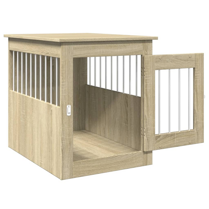 Dog Crate Furniture - Sonoma Oak, 55x75x65 cm, Stylish & Durable Engineered Wood with Steel Wire Windows - Premium  from Home Treasures - Just £92.99! Shop now at Home Treasures