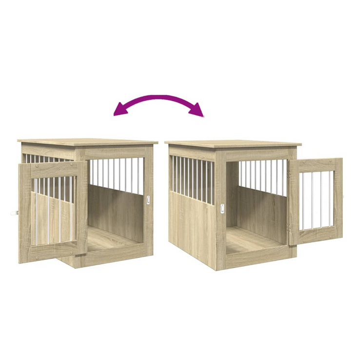 Dog Crate Furniture - Sonoma Oak, 55x75x65 cm, Stylish & Durable Engineered Wood with Steel Wire Windows - Premium  from Home Treasures - Just £92.99! Shop now at Home Treasures