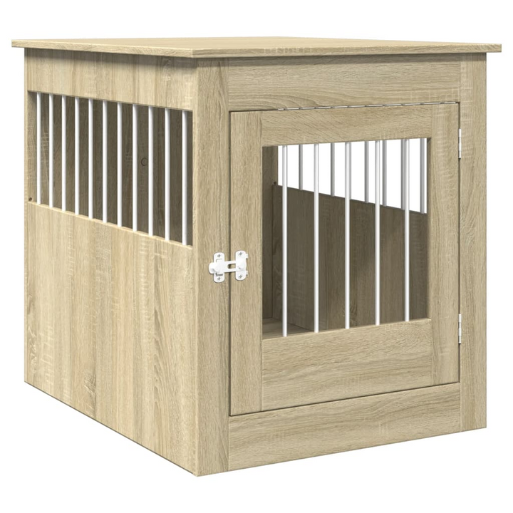 Dog Crate Furniture in Sonoma Oak - Stylish 2-in-1 Dog Cage and End Table, 64.5x80x71 cm Engineered Wood - Premium  from Home Treasures - Just £100.99! Shop now at Home Treasures