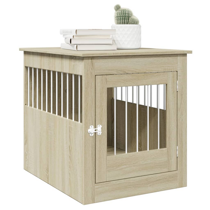 Dog Crate Furniture in Sonoma Oak - Stylish 2-in-1 Dog Cage and End Table, 64.5x80x71 cm Engineered Wood - Premium  from Home Treasures - Just £100.99! Shop now at Home Treasures