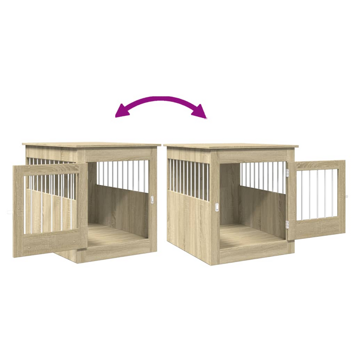 Dog Crate Furniture in Sonoma Oak - Stylish 2-in-1 Dog Cage and End Table, 64.5x80x71 cm Engineered Wood - Premium  from Home Treasures - Just £100.99! Shop now at Home Treasures