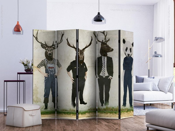 Elegant Interior Divider - Man or Animal? II | Divisore per Ambienti Moderno a 5 Ante - Premium  from Home Treasures - Just £197.99! Shop now at Home Treasures