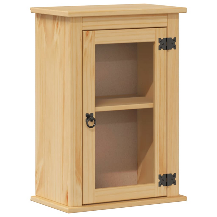 CORONA Bathroom Wall Cabinet - 45x27x64.5 cm | Solid Pine Wood with Glass Door | Honey Wax Finish - Premium  from Home Treasures - Just £62.99! Shop now at Home Treasures