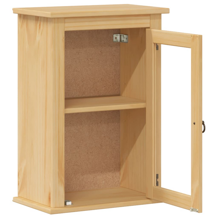 CORONA Bathroom Wall Cabinet - 45x27x64.5 cm | Solid Pine Wood with Glass Door | Honey Wax Finish - Premium  from Home Treasures - Just £62.99! Shop now at Home Treasures