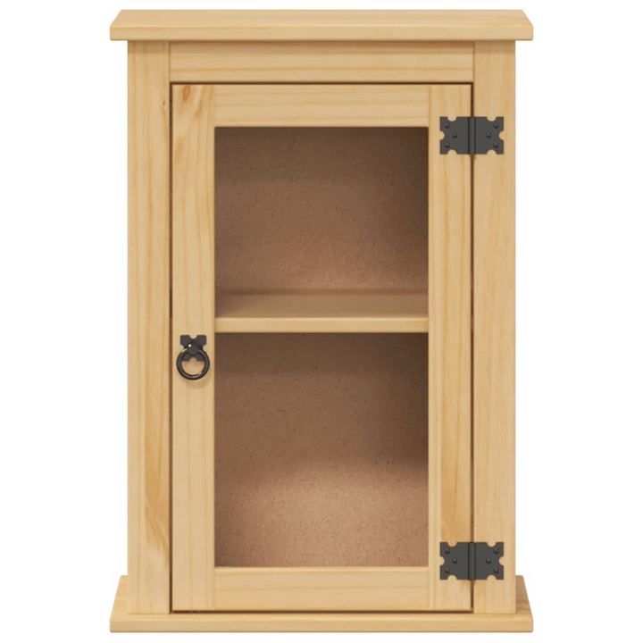 CORONA Bathroom Wall Cabinet - 45x27x64.5 cm | Solid Pine Wood with Glass Door | Honey Wax Finish - Premium  from Home Treasures - Just £62.99! Shop now at Home Treasures